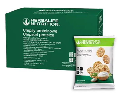 Chipsuri Proteice Herbalife Smantana si Ceapa — 12g proteine, coapte, fara gluten, 10 pachete x 30g