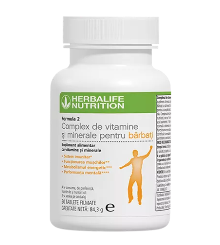 Herbalife Formula 2 Complex de Vitamine și Minerale pentru Bărbați — flacon 60 tablete produs original