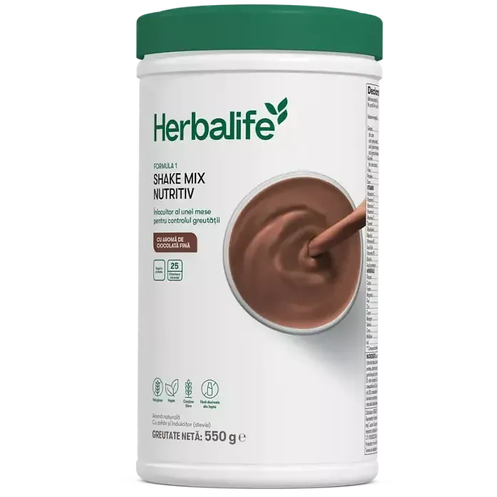 Herbalife Formula 1 Shake Ciocolată Fină 550g - shake proteic înlocuitor de masă