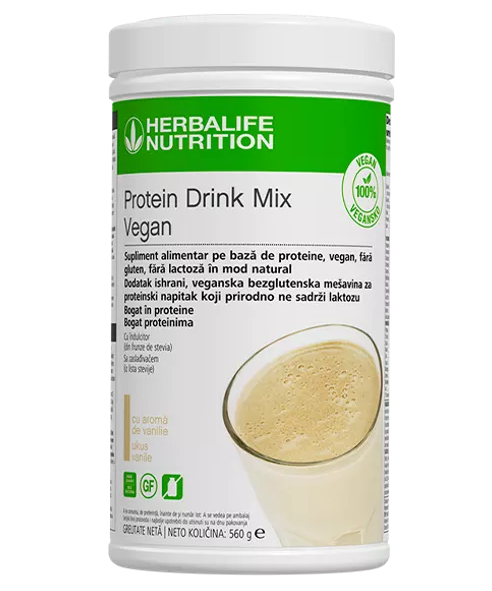 Protein Drink Mix Herbalife Vegan 560g — supliment proteic vegan fără gluten fără lactoză Herbalife Nutrition