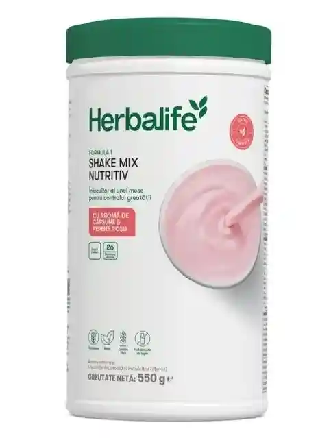 Formula 1 Herbalife Căpșune și Pepene Roșu 550g - Shake Nutritiv Ediție Limitată de Vară, cutie produs original Herbalife Nutrition